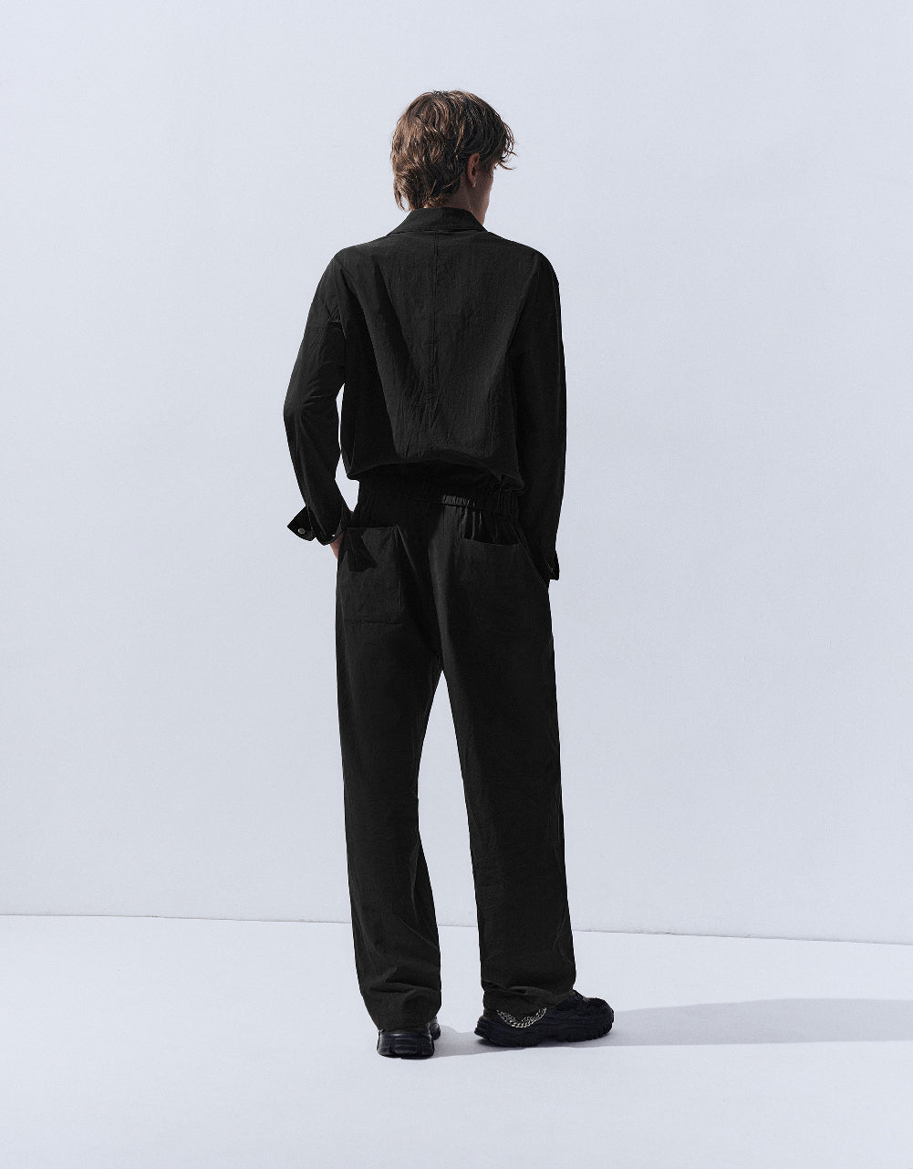Elastic Waist Woven Jumpsuit