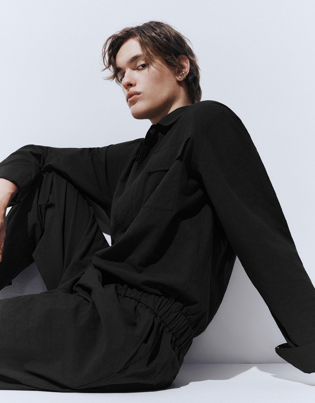 Elastic Waist Woven Jumpsuit