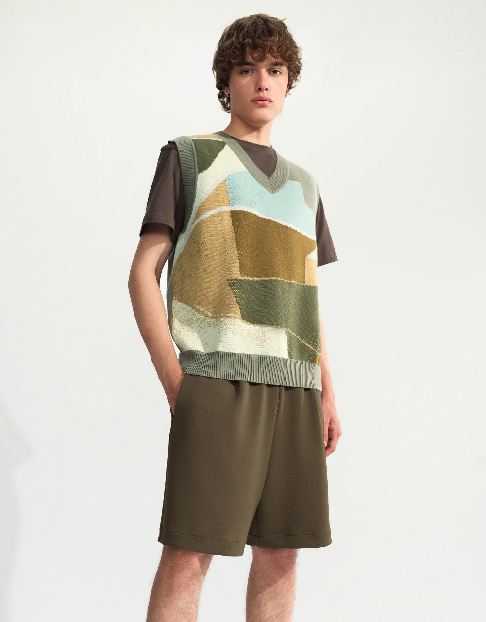 Drawstring Waist Loose Shorts