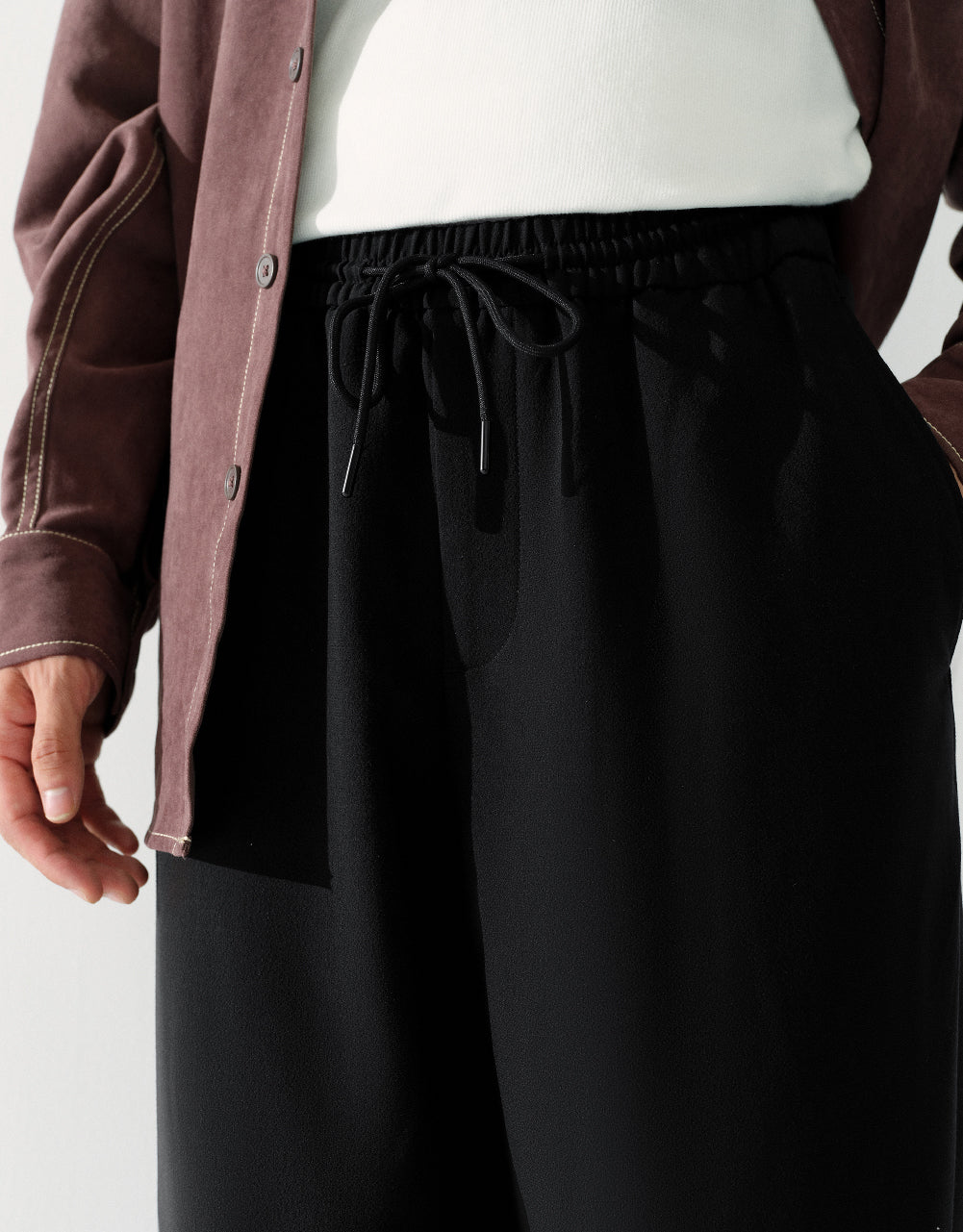 Drawstring Waist Carrot Fit Pants