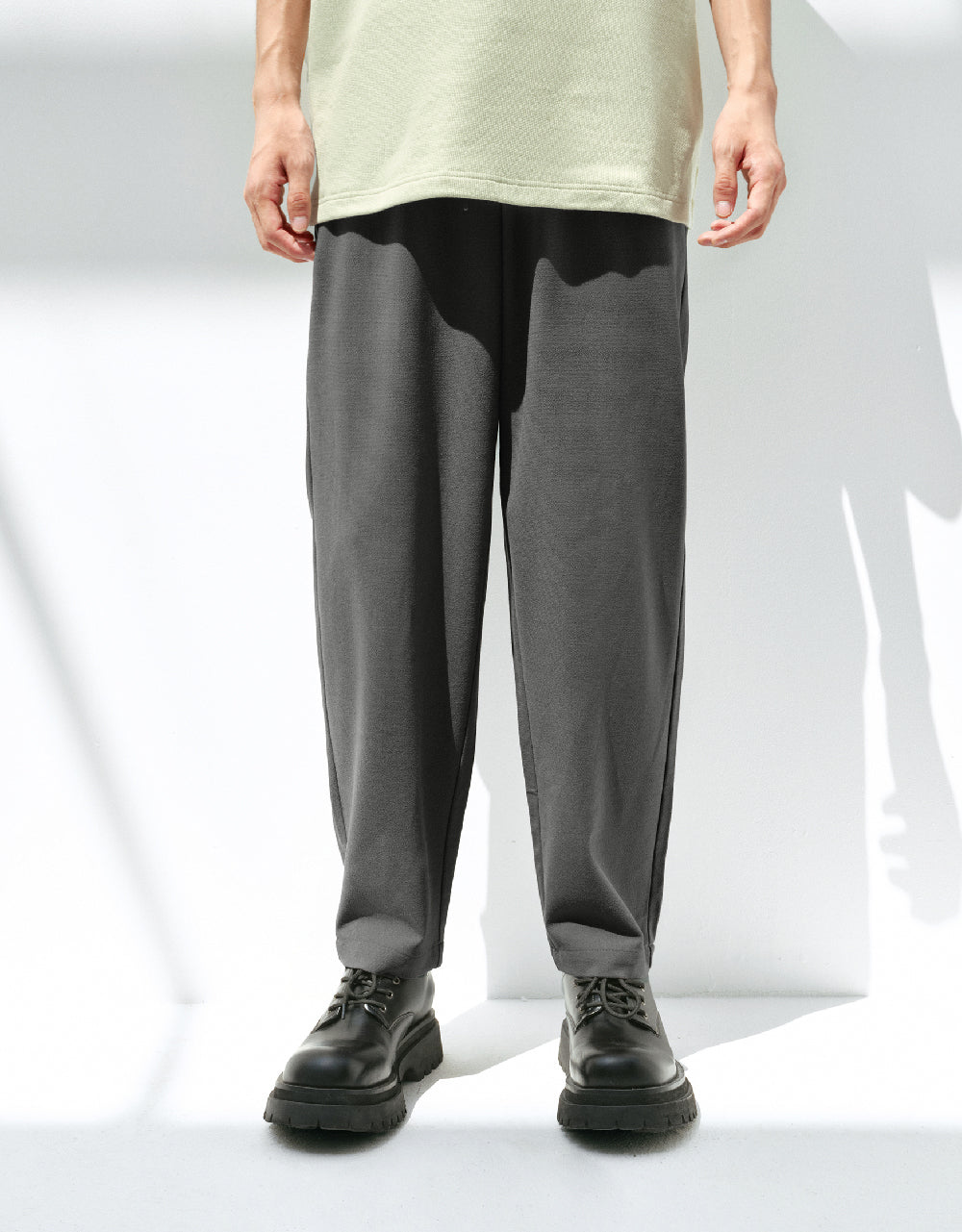 Drawstring Waist Carrot Fit Pants