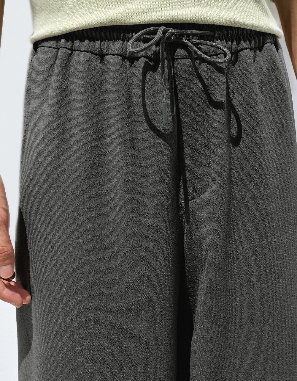 Drawstring Waist Carrot Fit Pants