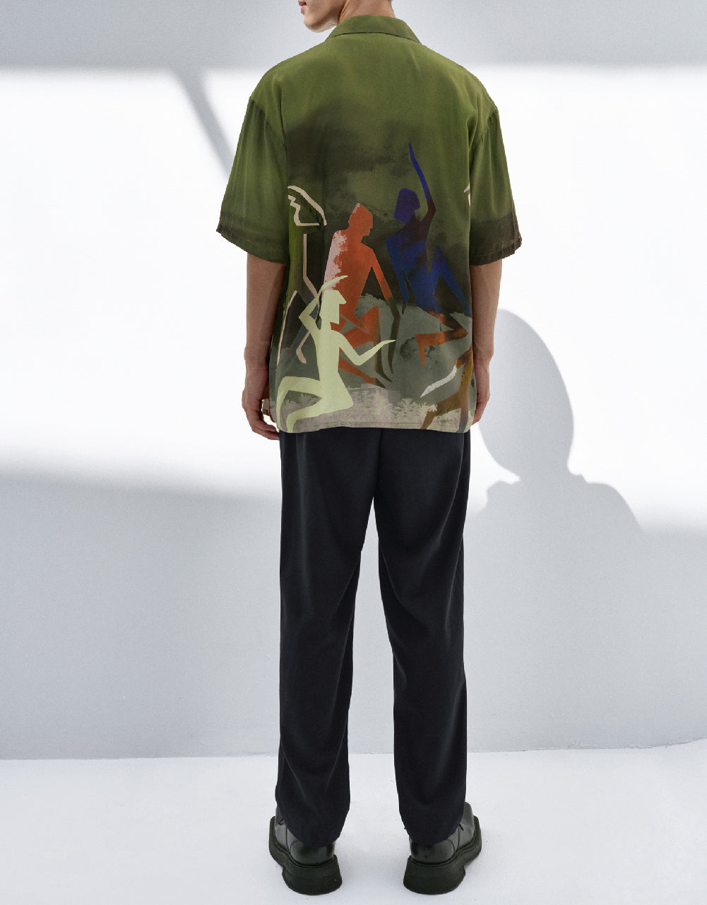 Elastic Waist Straight Pants