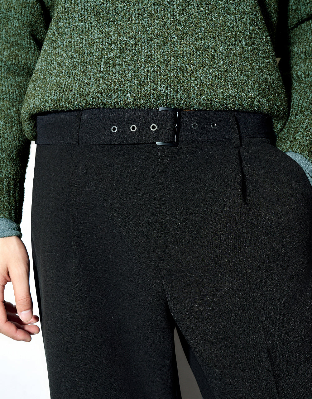 Straight Pants With Belt