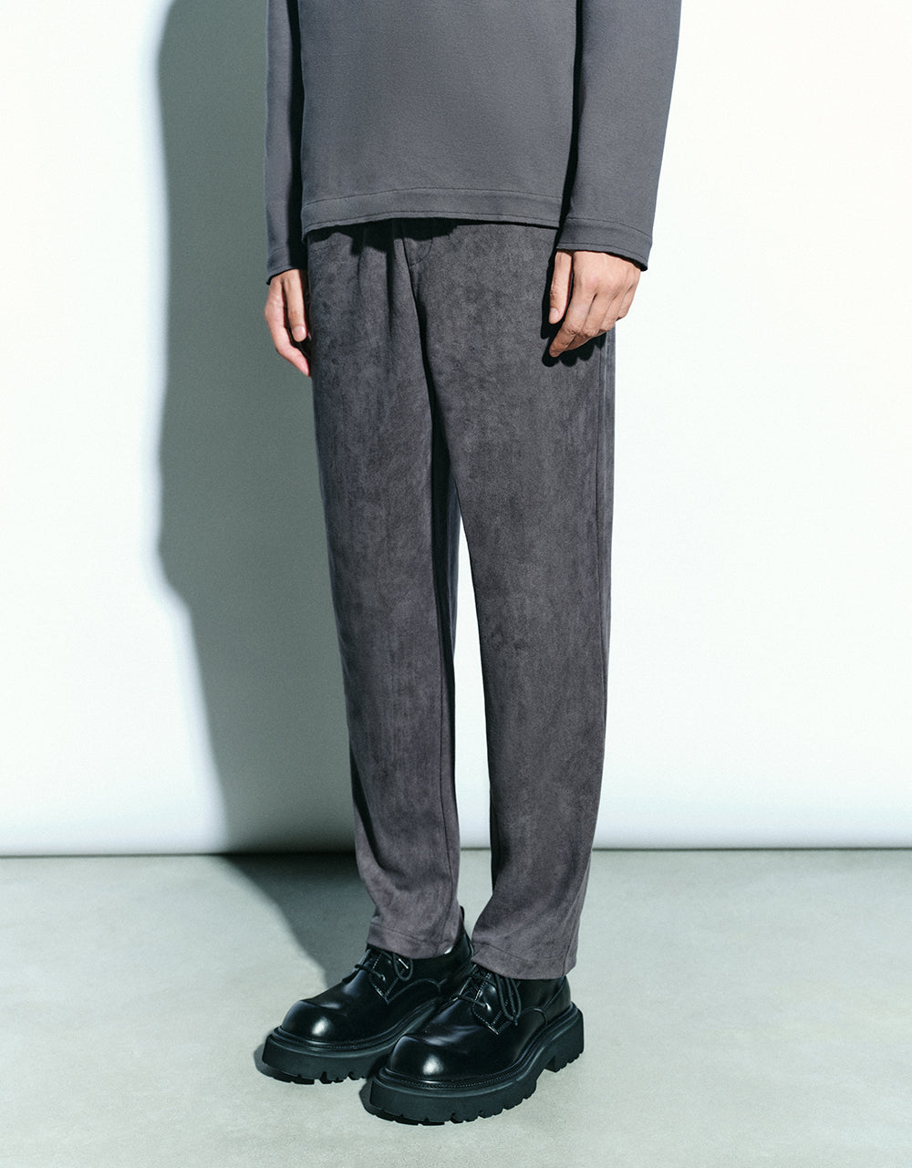 Drawstring Waist Knitted Straight Pants
