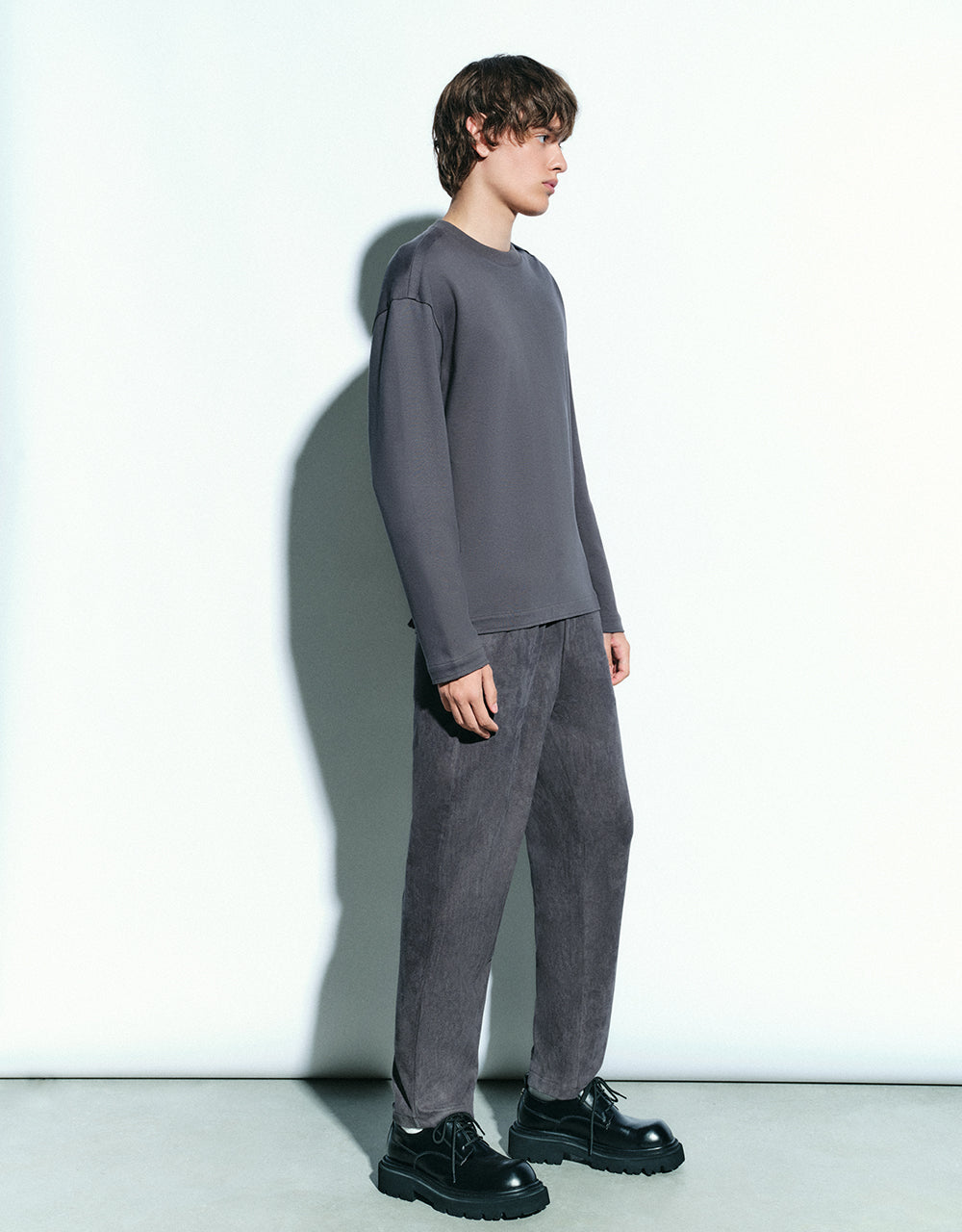 Drawstring Waist Knitted Straight Pants