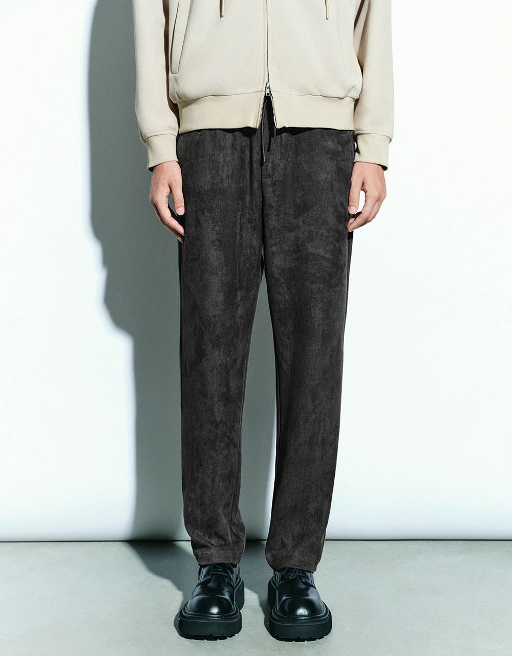 Drawstring Waist Knitted Straight Pants