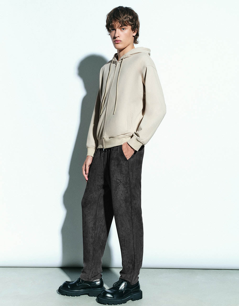 Drawstring Waist Knitted Straight Pants