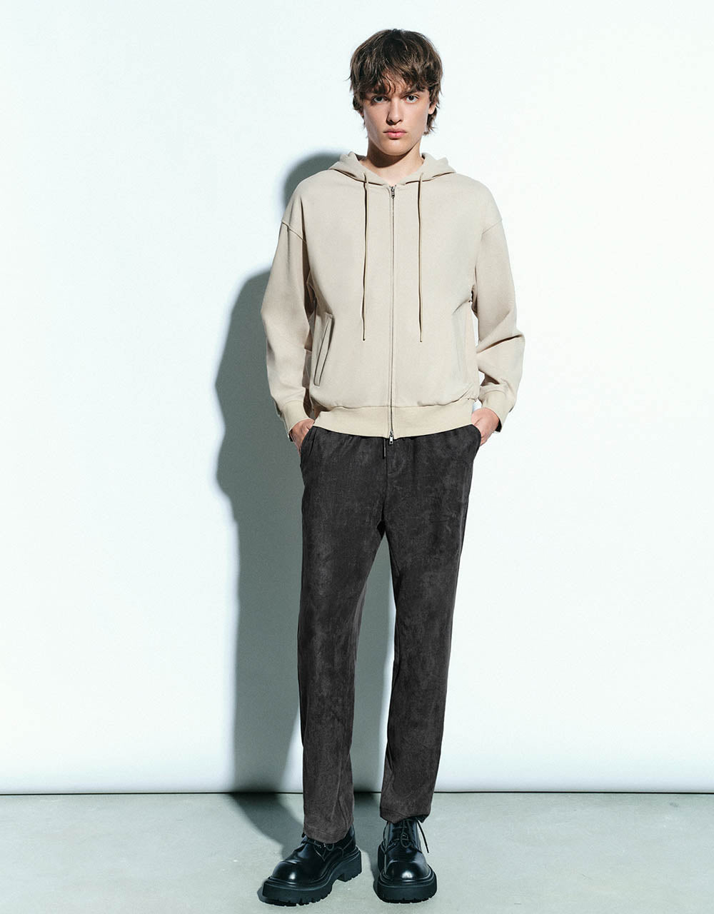 Drawstring Waist Knitted Straight Pants