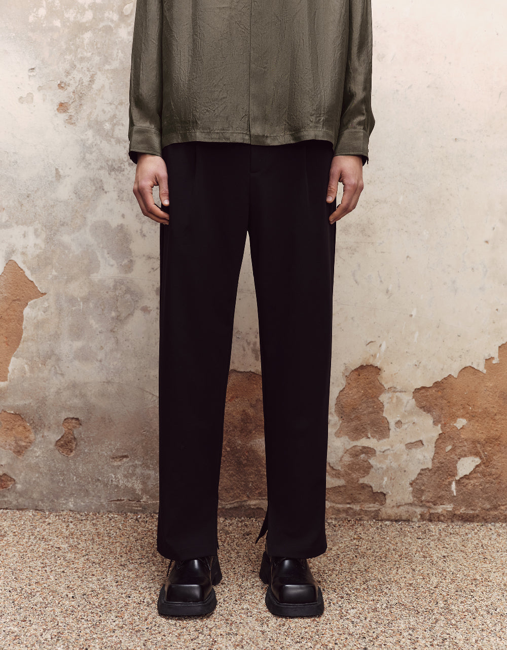 Mid-Waist Straight Pants