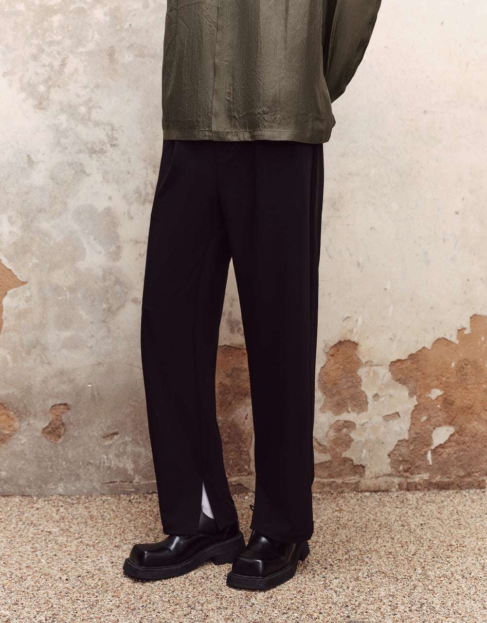 Mid-Waist Straight Pants