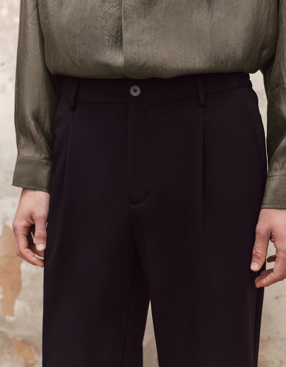 Mid-Waist Straight Pants
