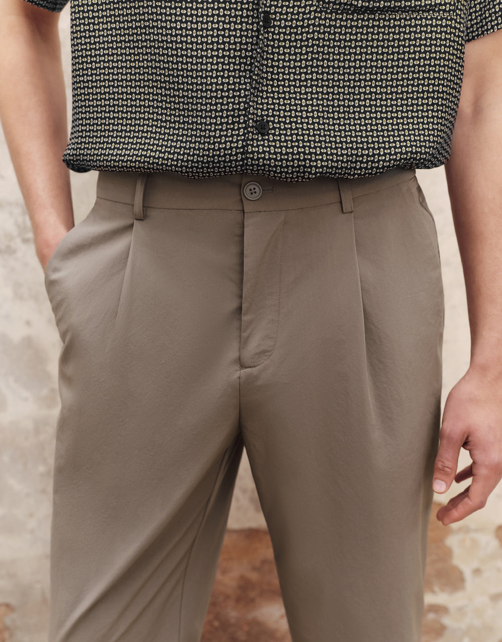 Mid-Waist Straight Pants