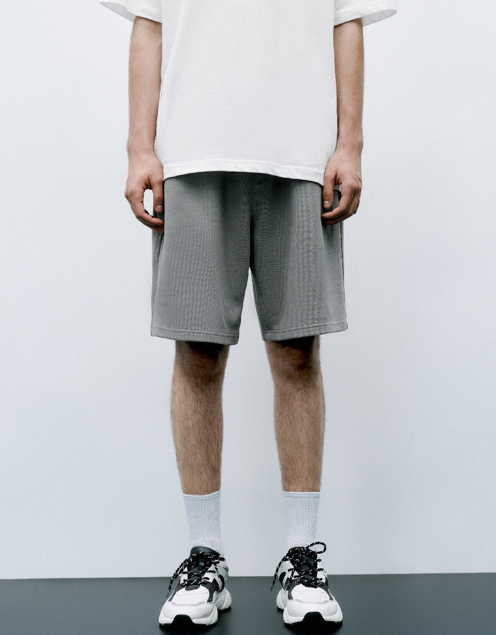 Drawstring Waist Knitted Shorts