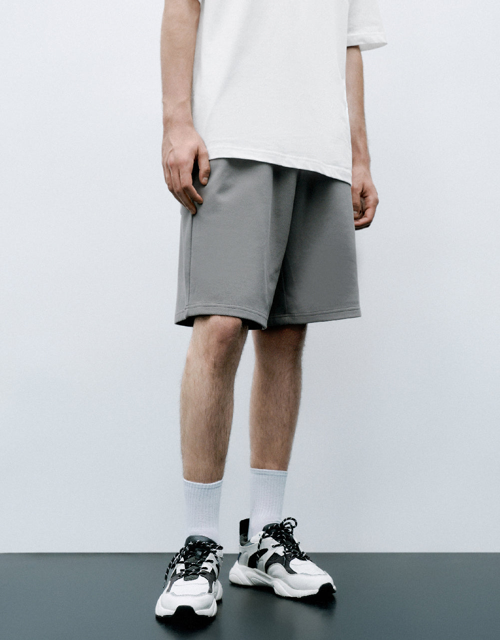 Drawstring Waist Knitted Shorts