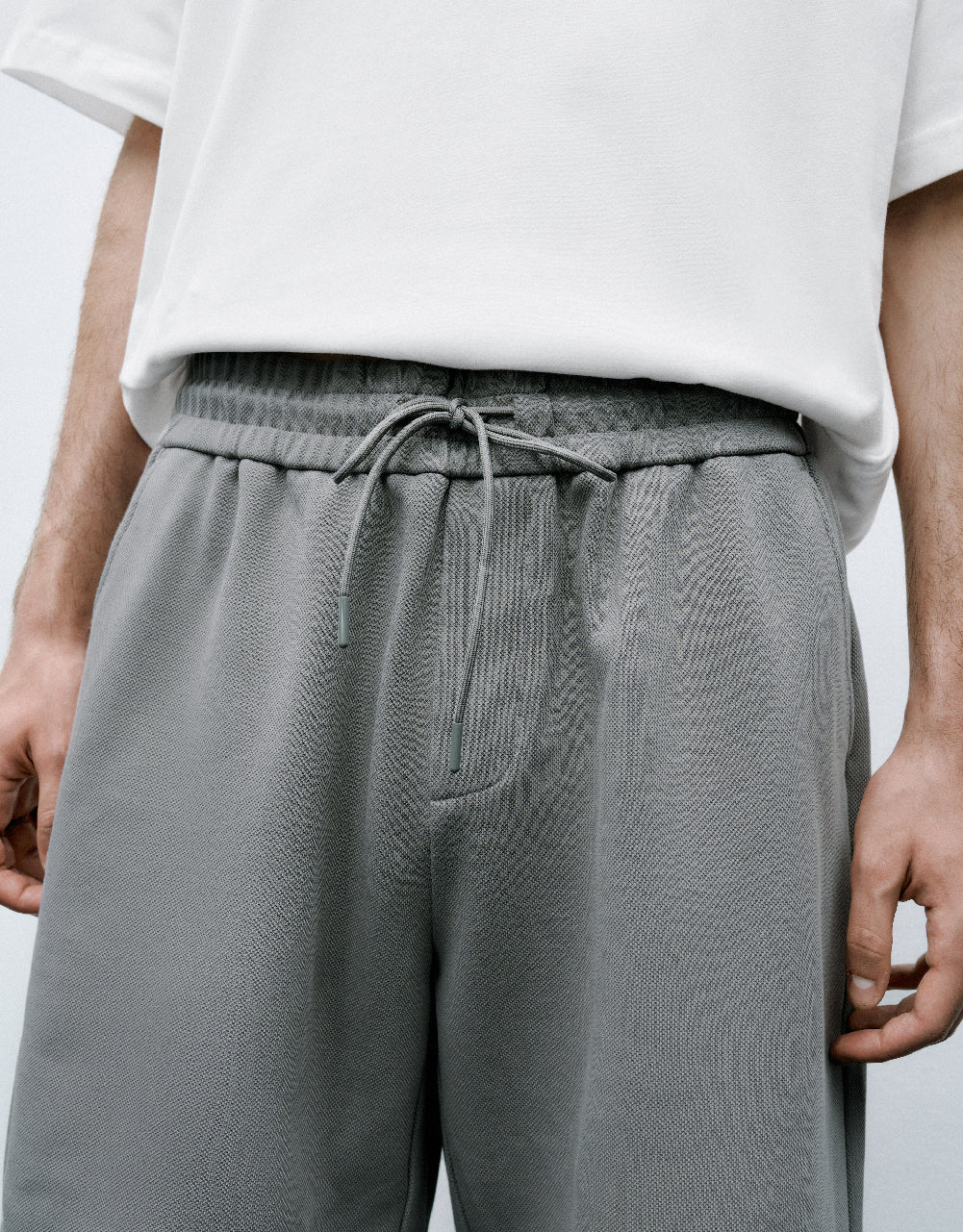 Drawstring Waist Knitted Shorts