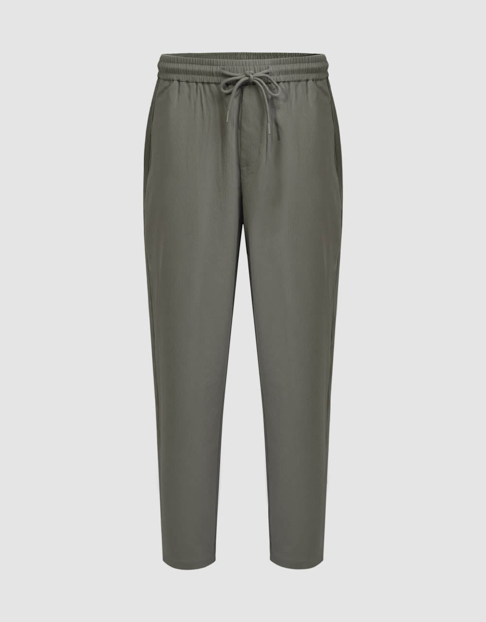Drawstring Waist Carrot Fit Pants