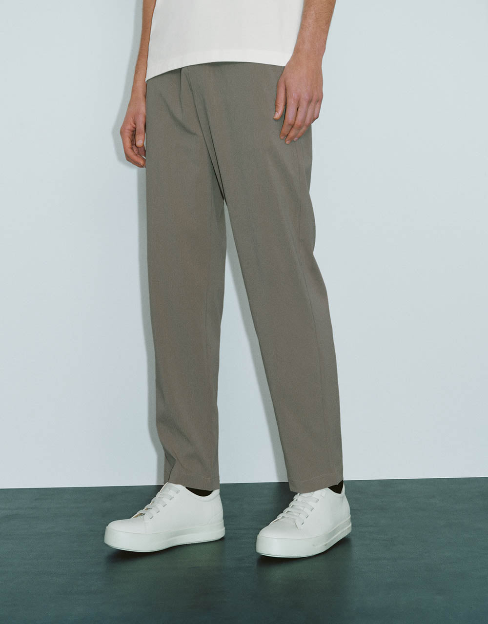 Drawstring Waist Carrot Fit Pants