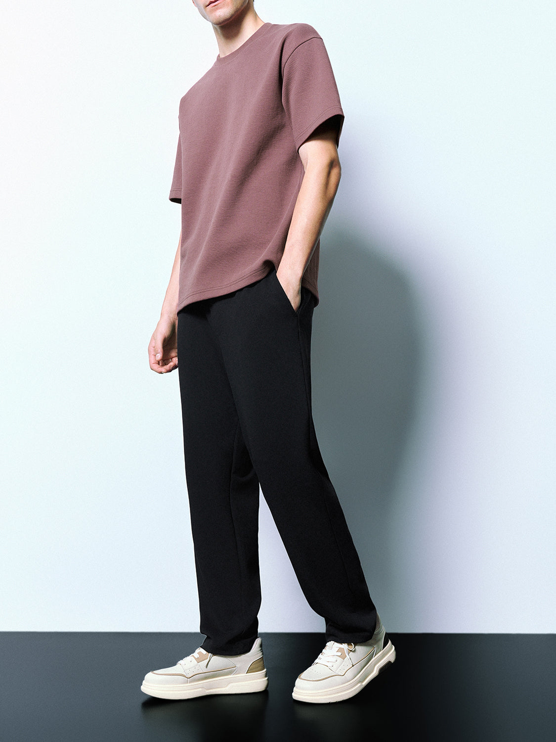 Drawstring Waist Carrot Fit Pants