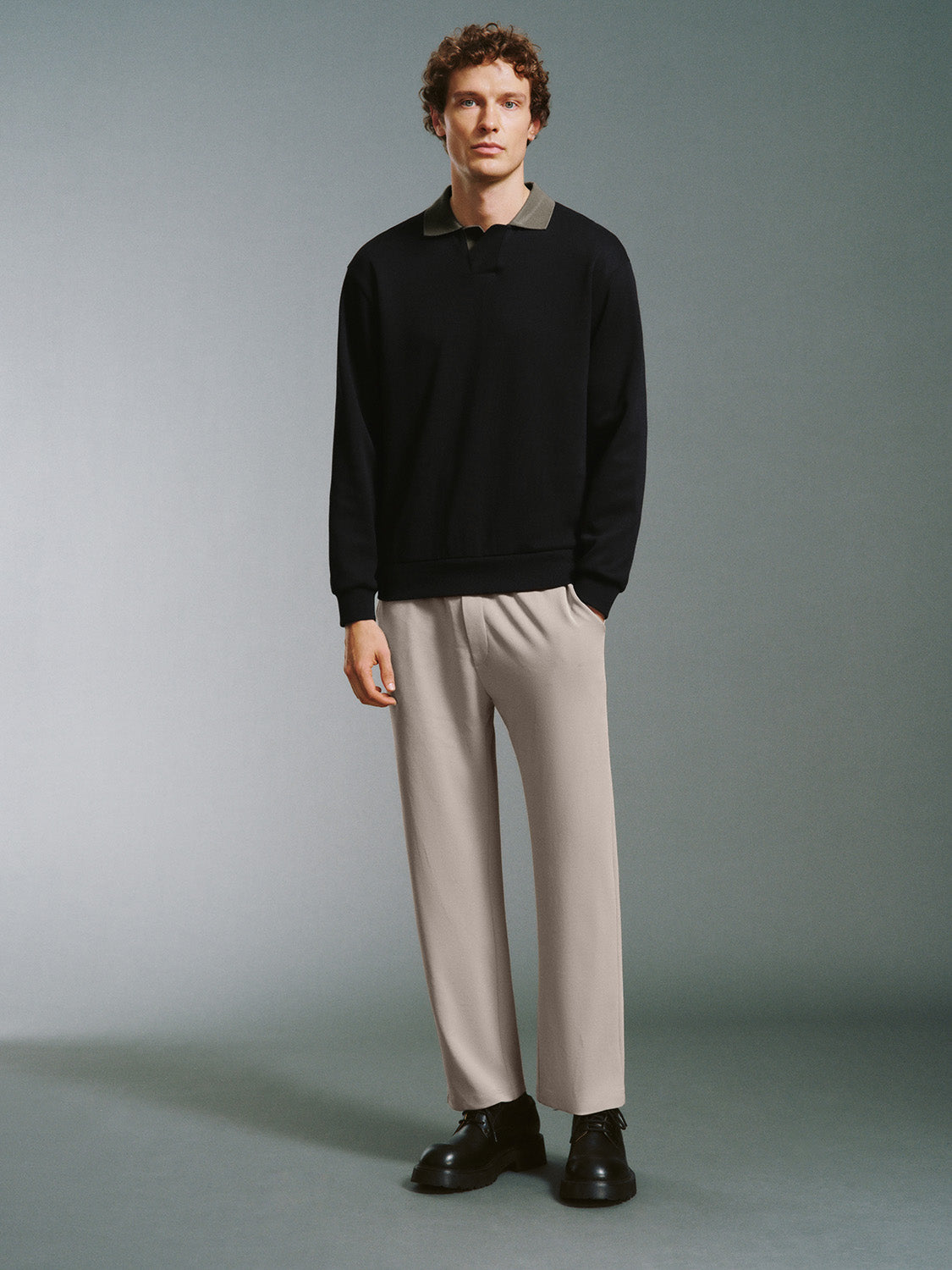 Zipper Fly Leisure Straight Pants