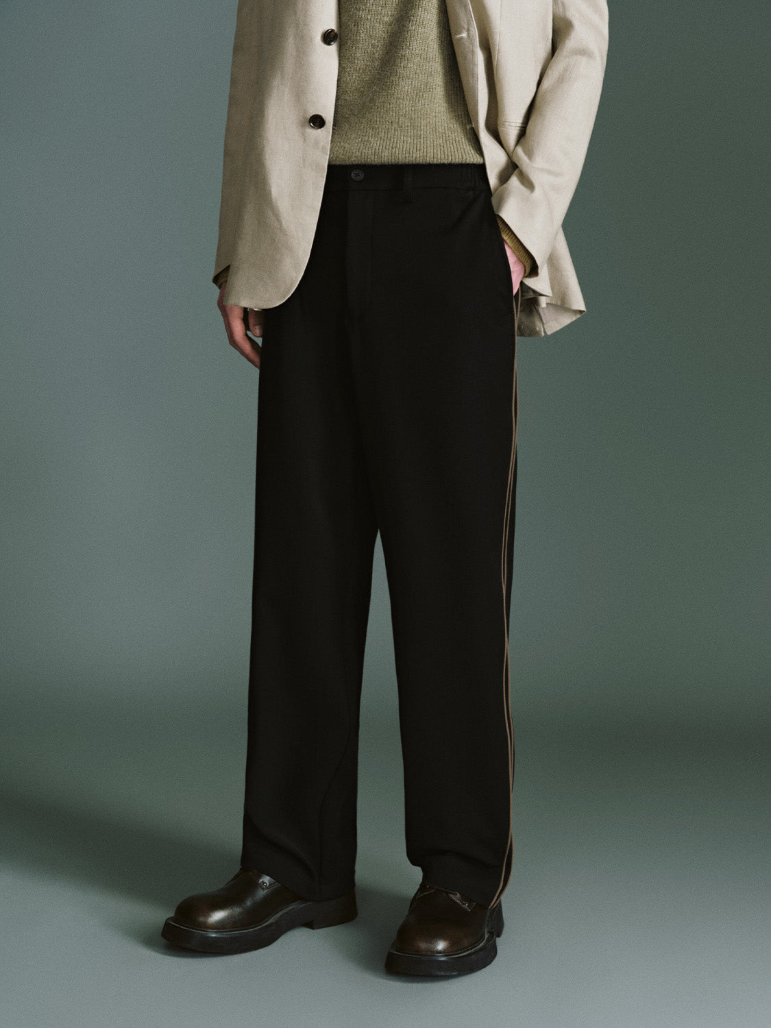 Loose Striped Straight Pants