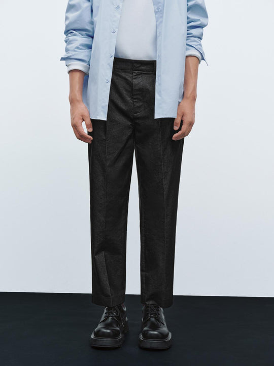 Pleated Tailored Straight Leg Pants