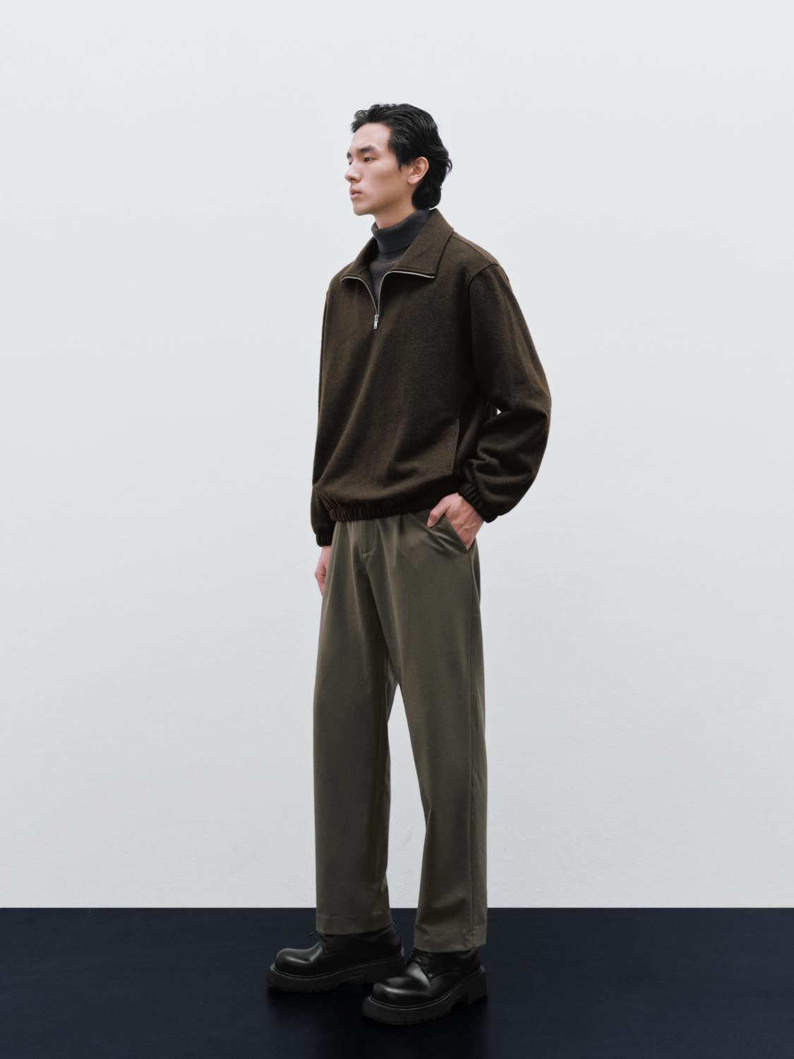 Tailored Pleated Straight Leg Pants