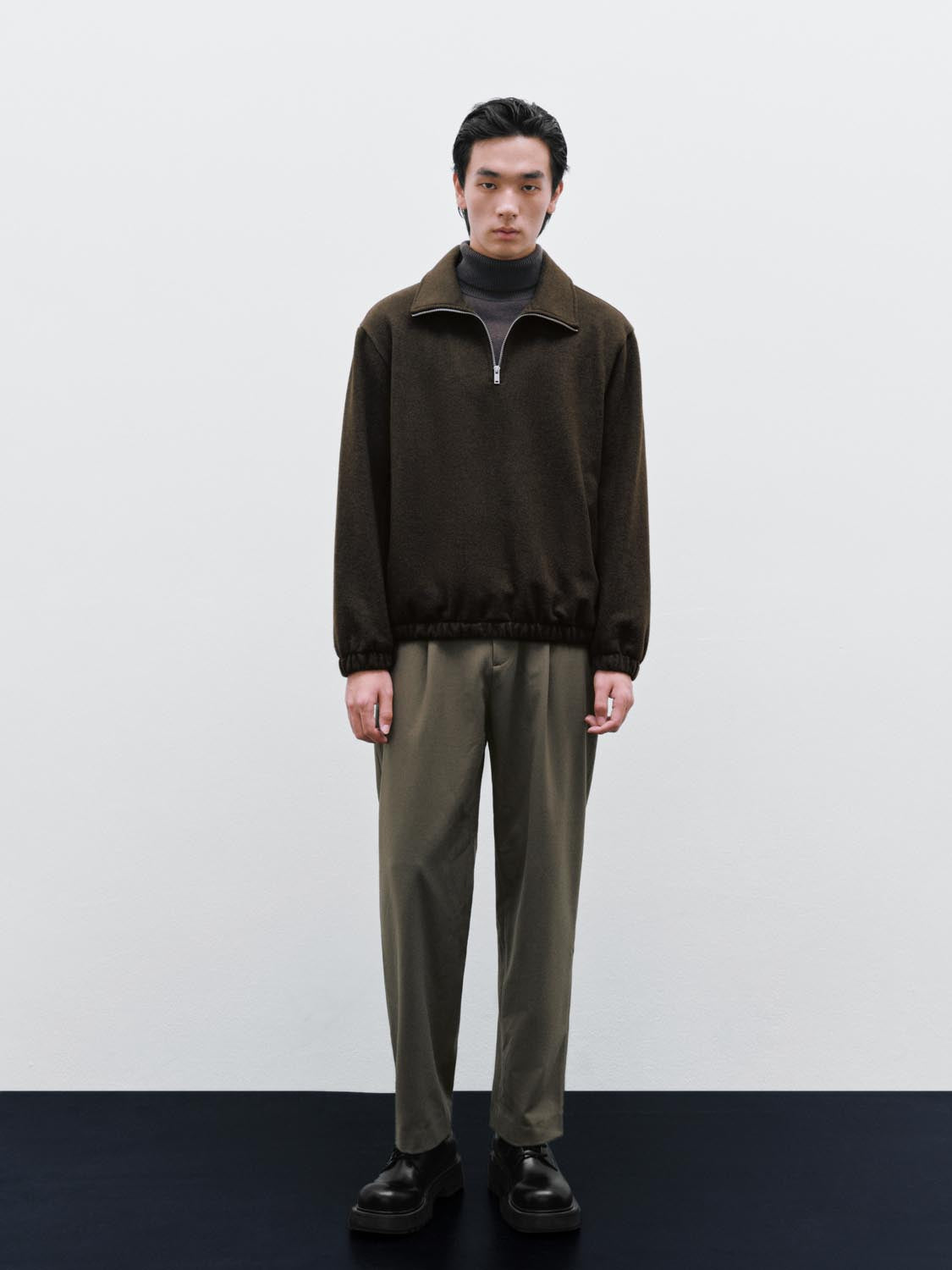 Tailored Pleated Straight Leg Pants