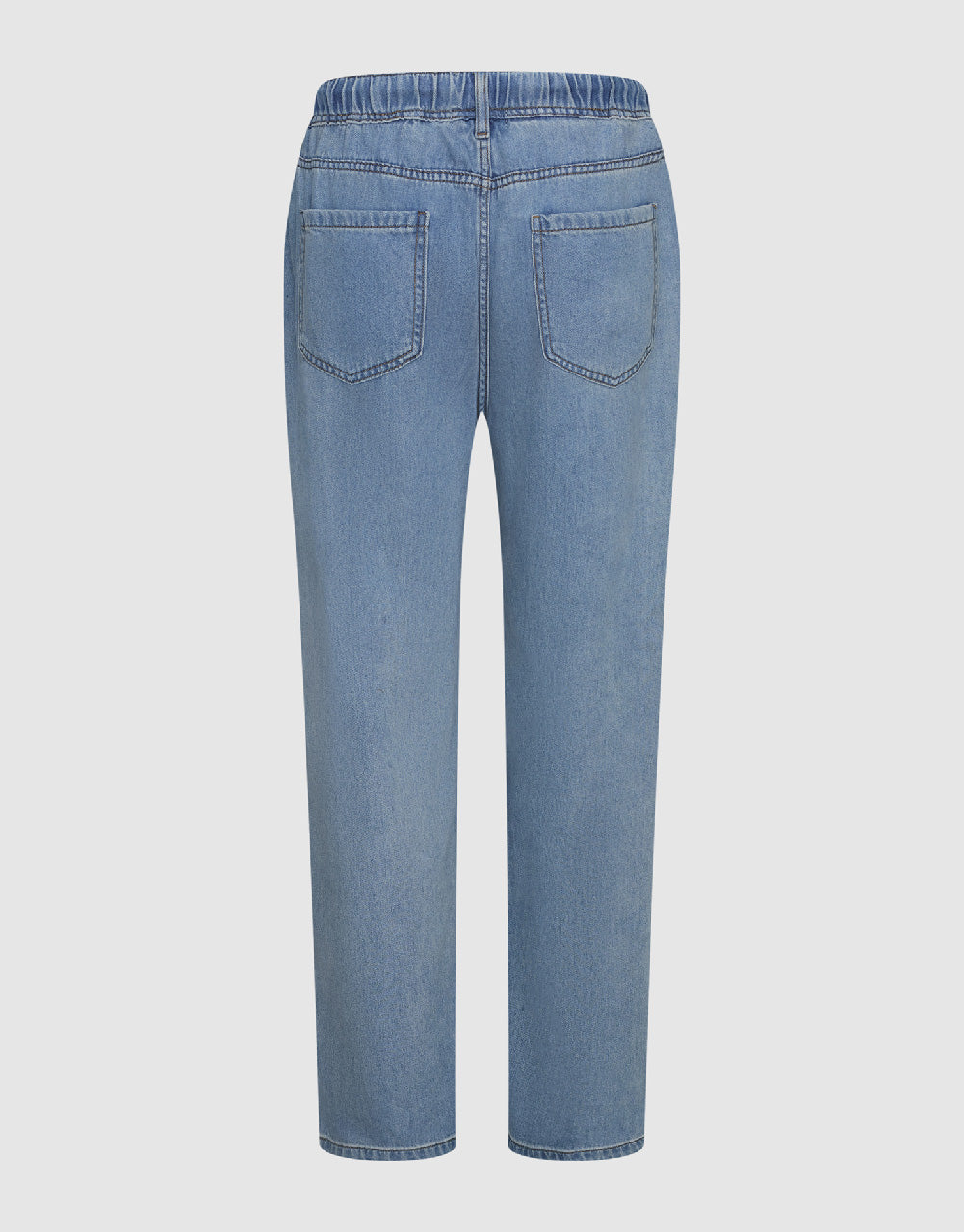Drawstring Waist Straight Jeans