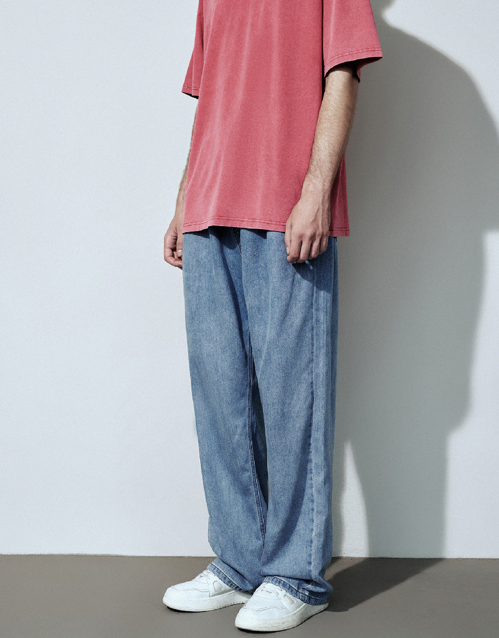 Drawstring Waist Straight Jeans