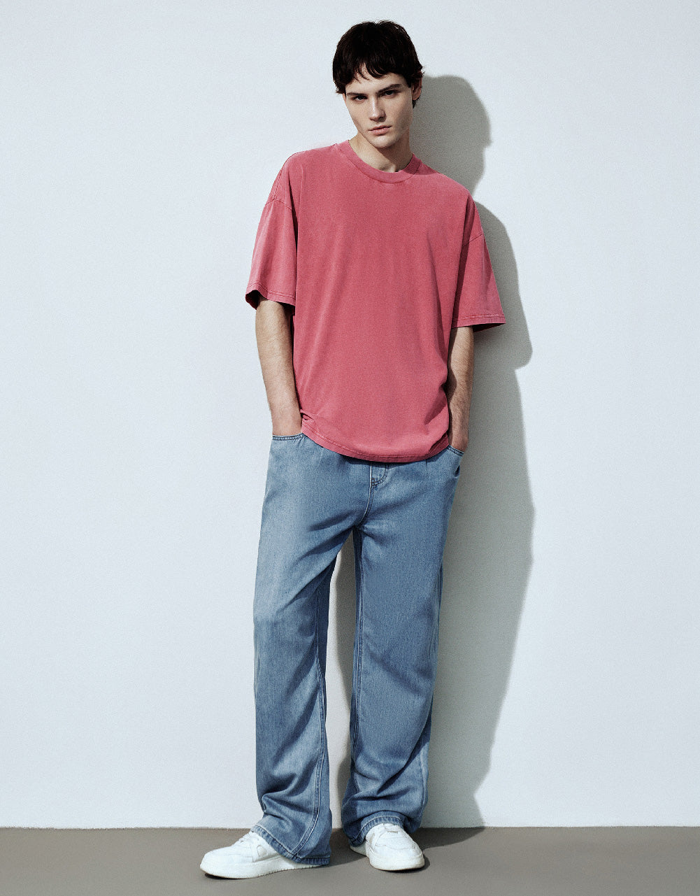 Drawstring Waist Straight Jeans
