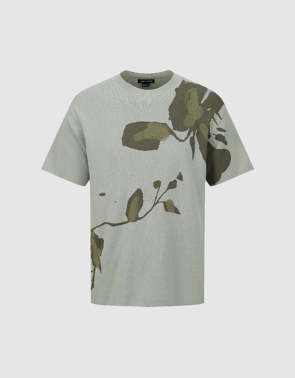 Flower Embroidered Knitted T-Shirt