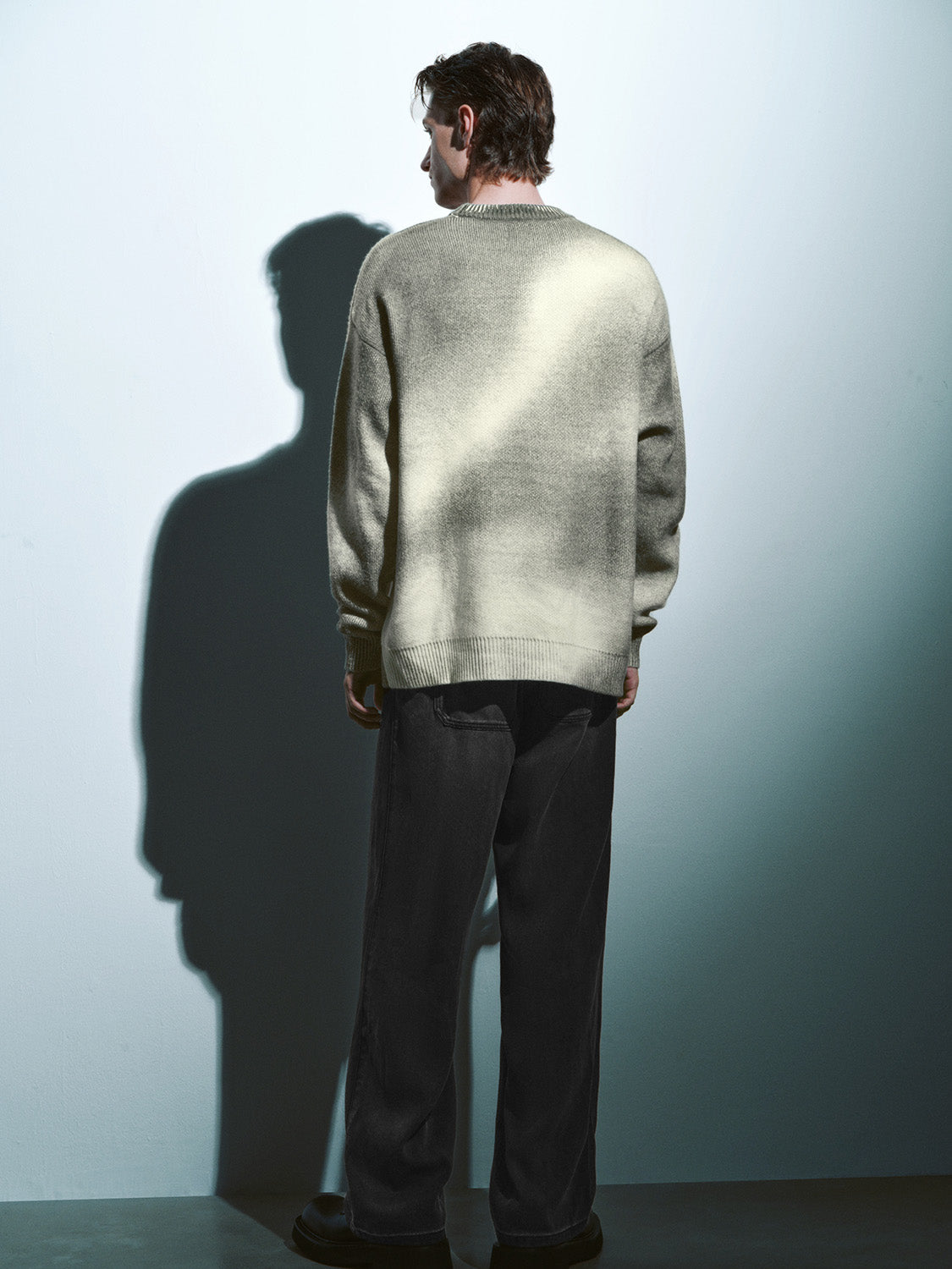 Printed Crew Neck Loose Knitted T-Shirt