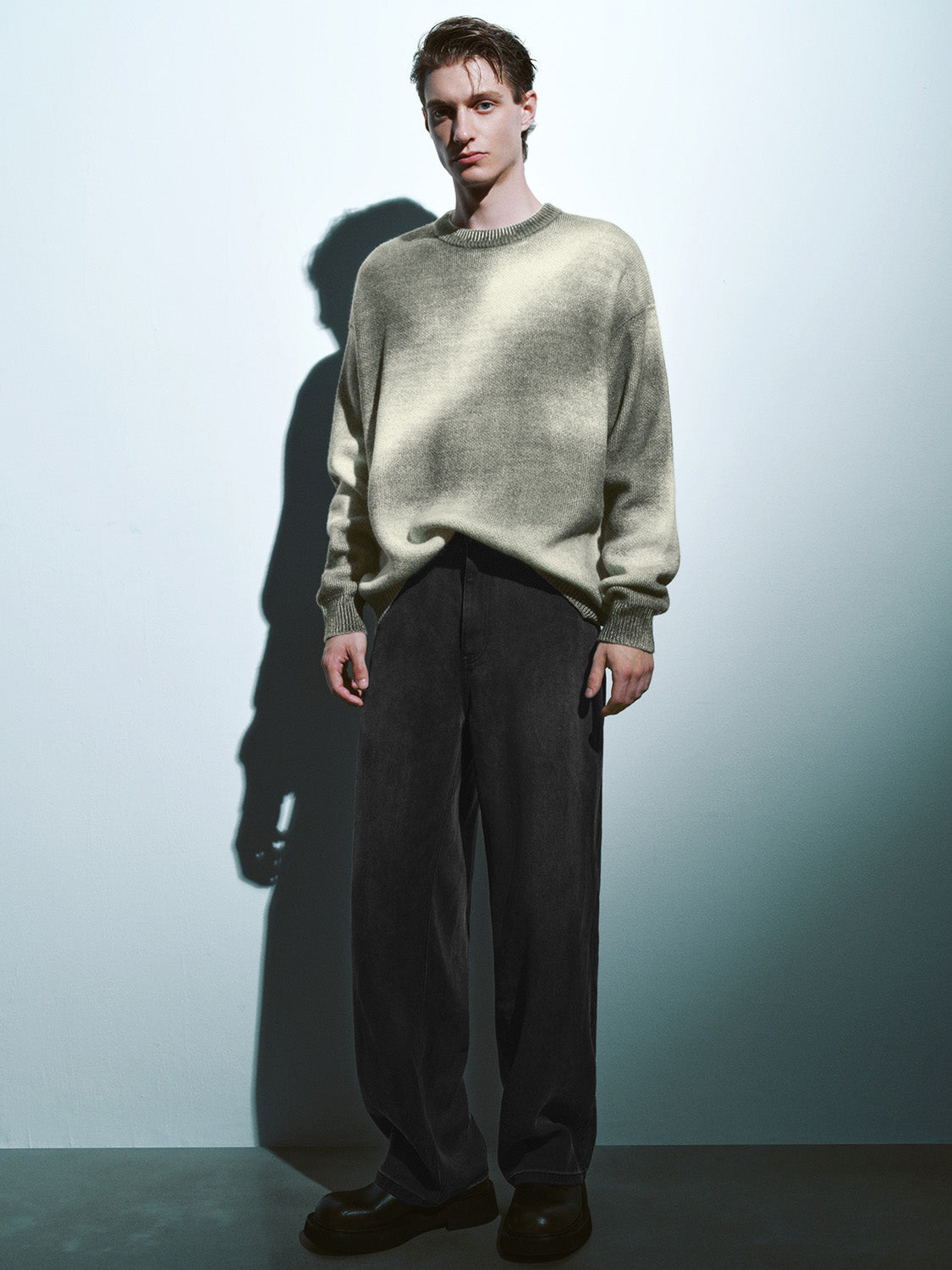 Printed Crew Neck Loose Knitted T-Shirt