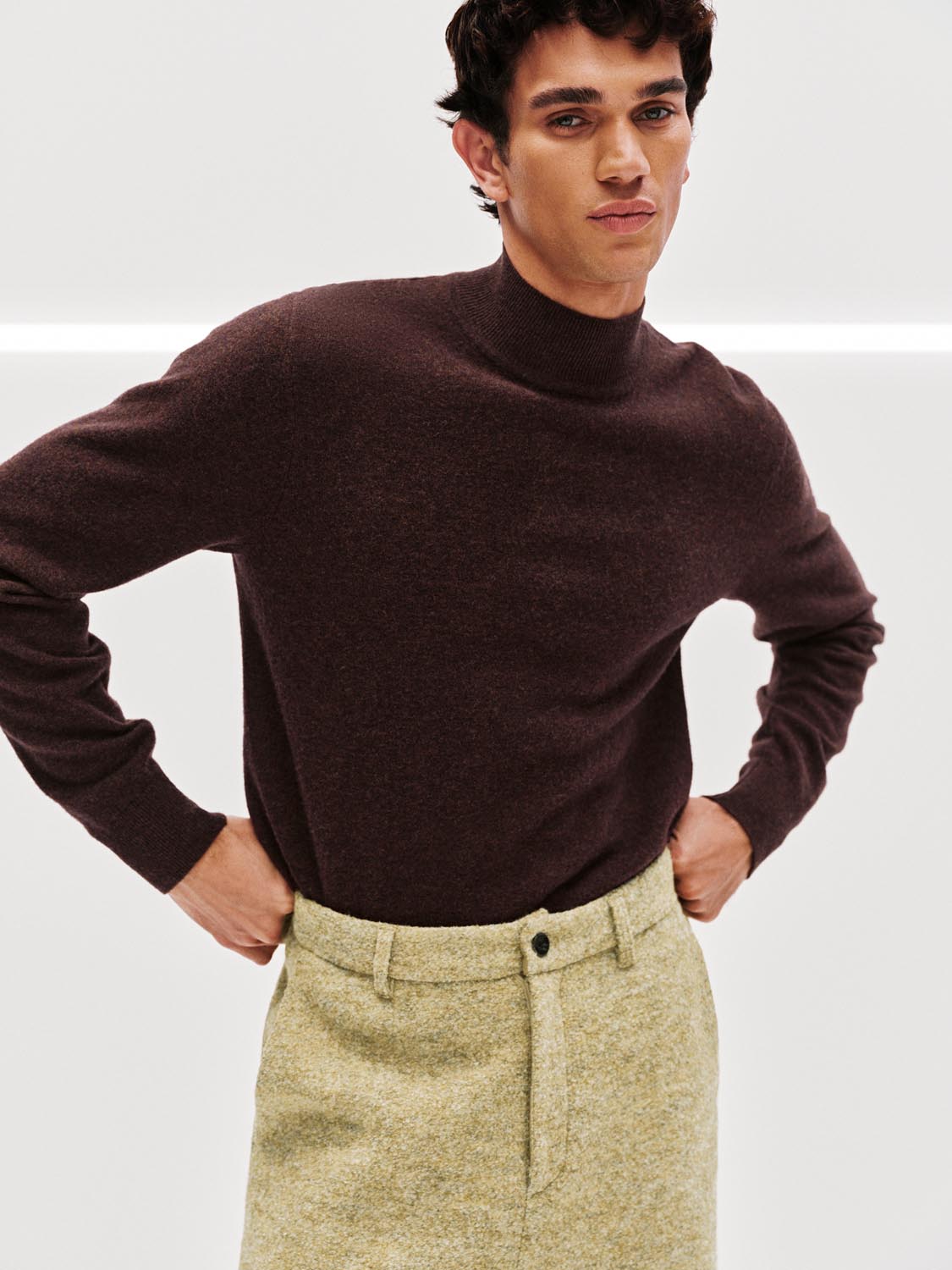 High Neck Long Sleeve Knitted T-Shirts