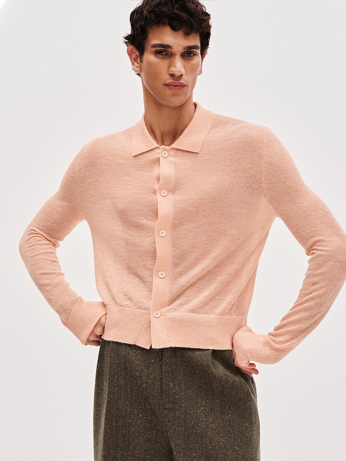 Collared Knitted Cardigans