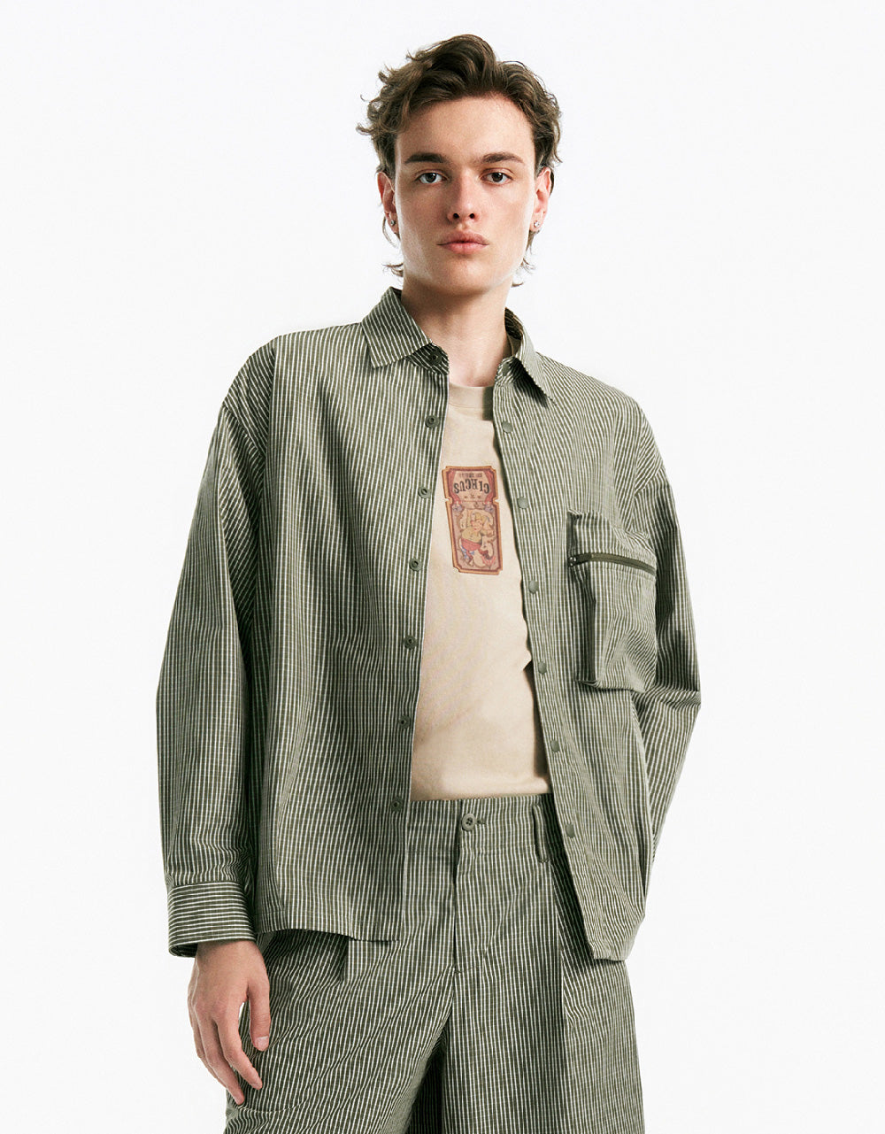 Striped Jacket With Pocket