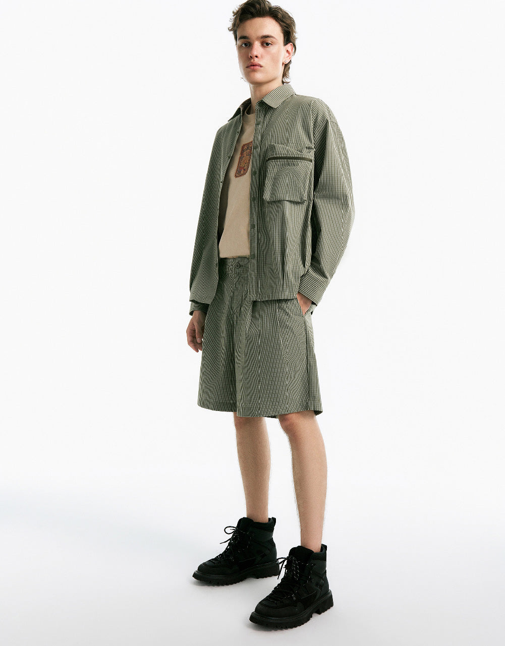 Striped Jacket With Pocket