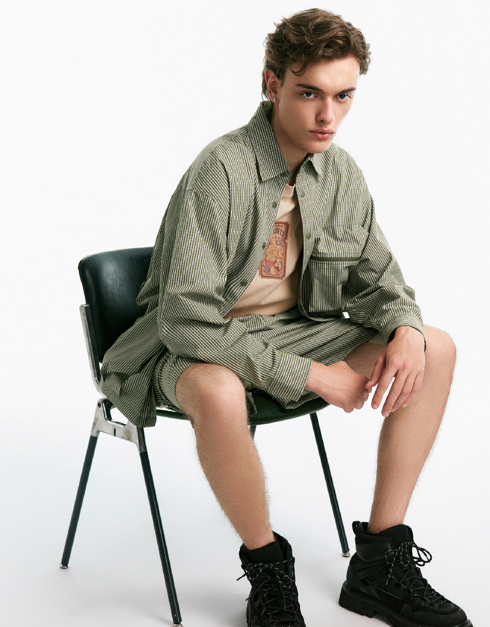 Striped Jacket With Pocket