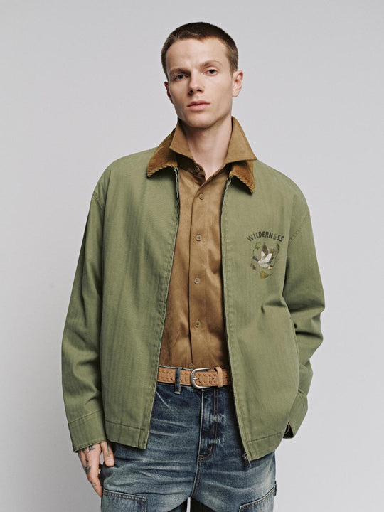 Contrast Zip Up Jackets