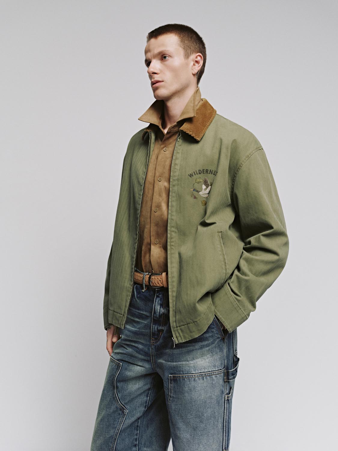 Contrast Zip Up Jackets