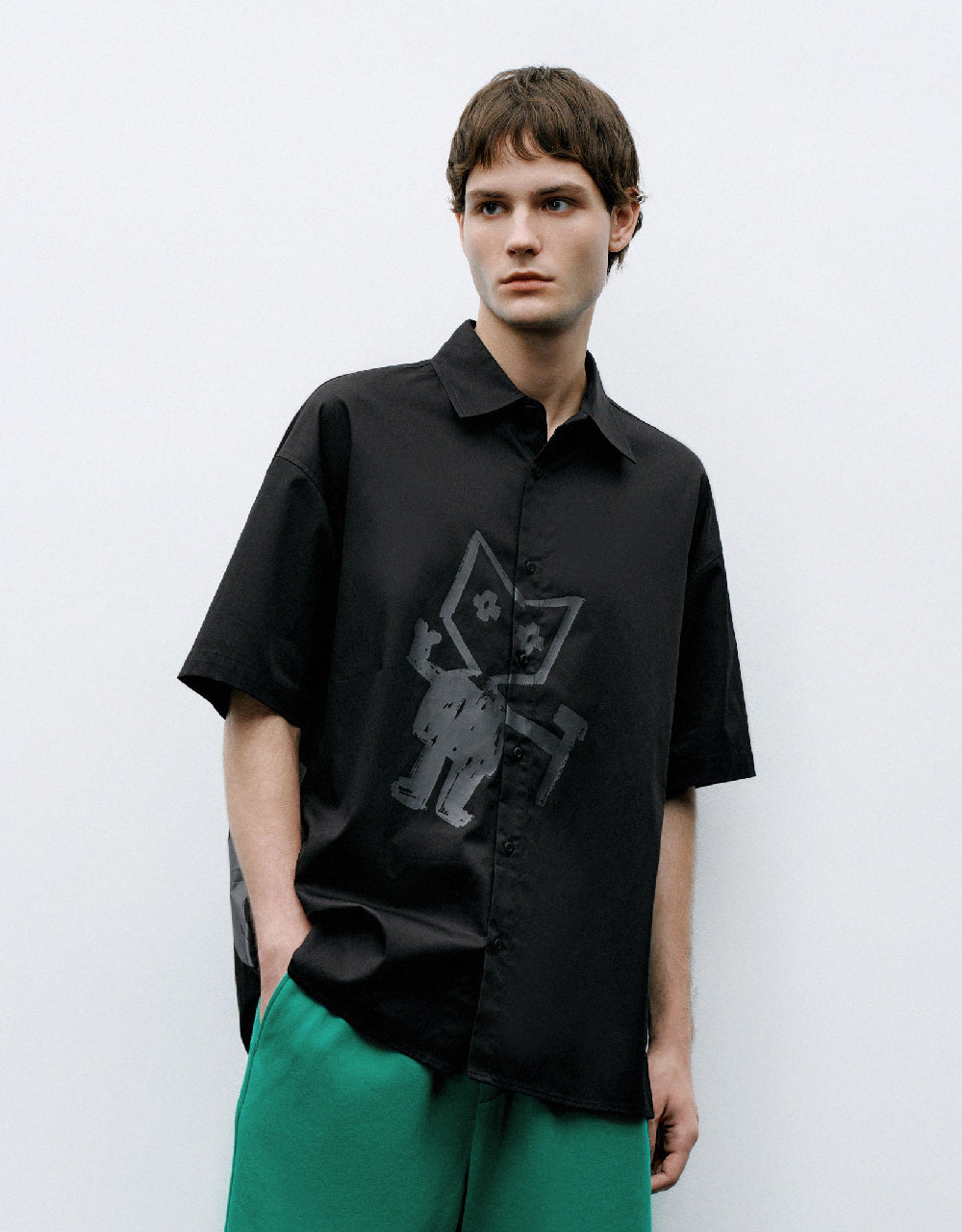 Drop Shoulder Sleeve Loose Shirt