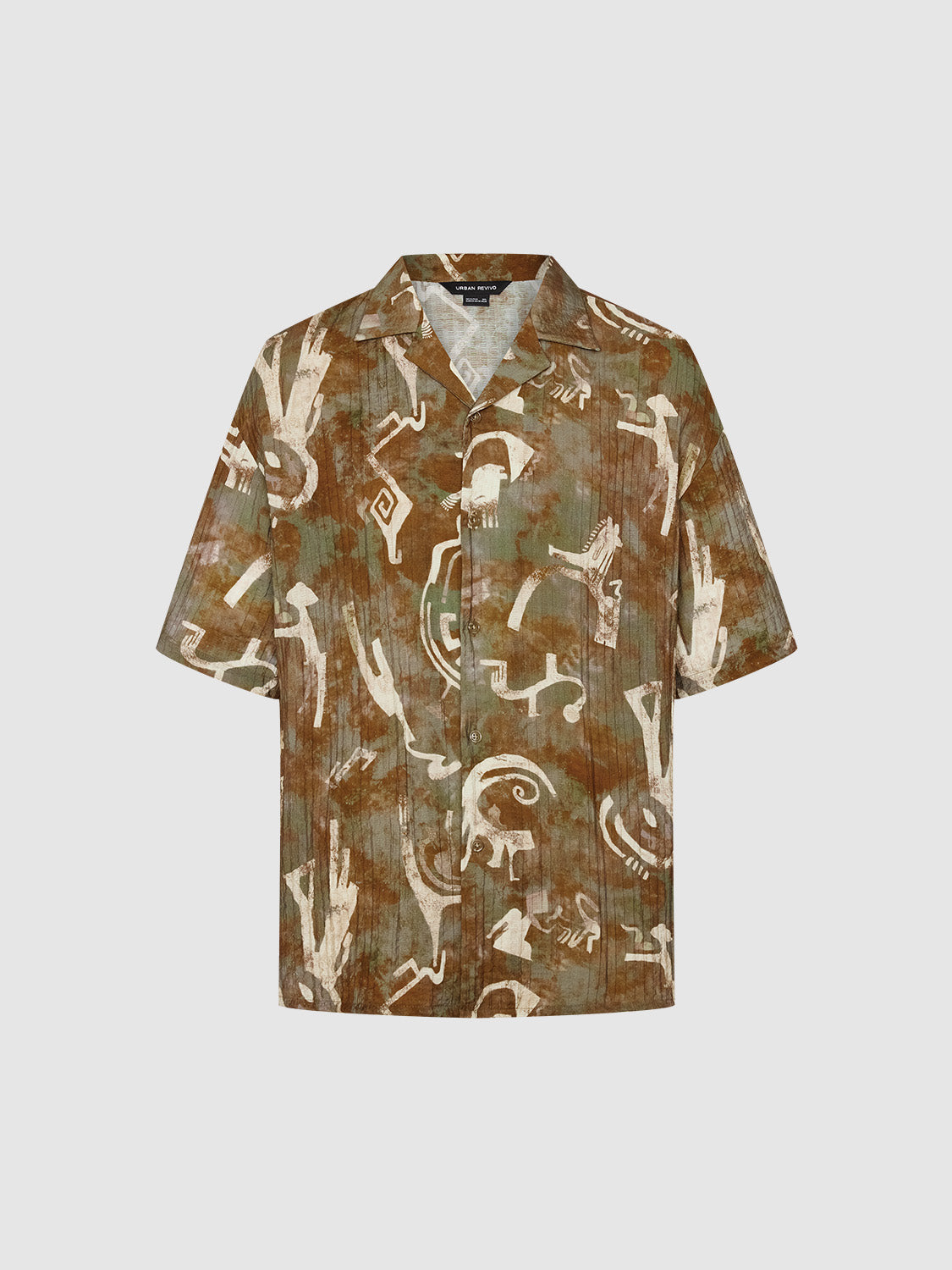 Printed Button Up Loose Shirt