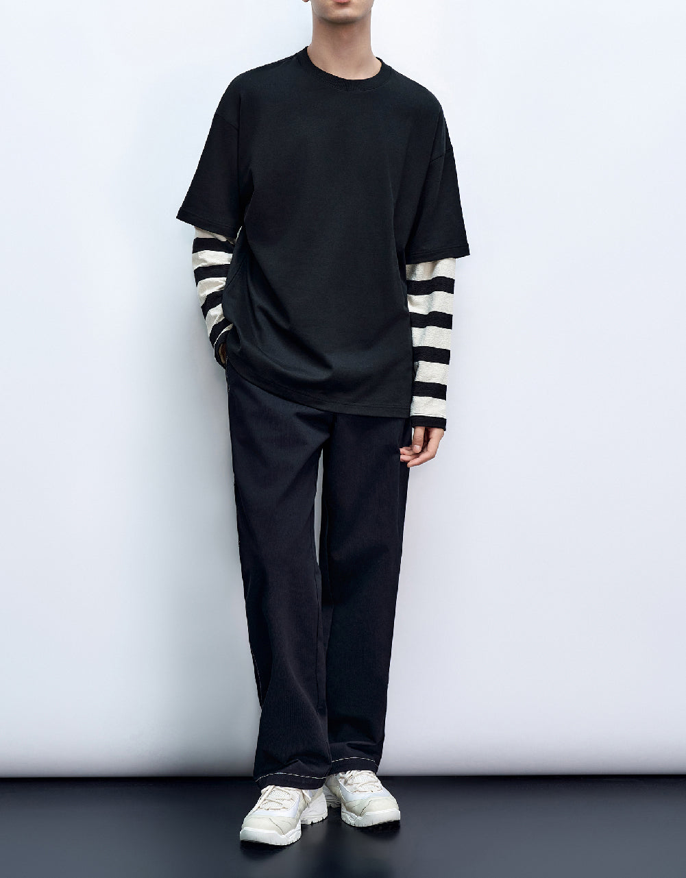 2 In 1 Crew Neck T-Shirt