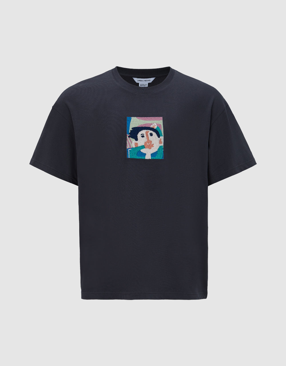 Human Face Printed Crew Neck T-Shirt