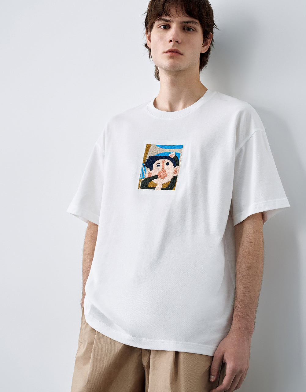 Human Face Printed Crew Neck T-Shirt