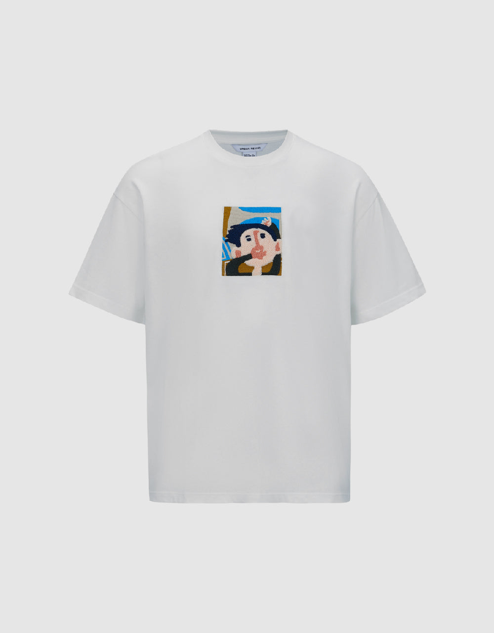 Human Face Printed Crew Neck T-Shirt