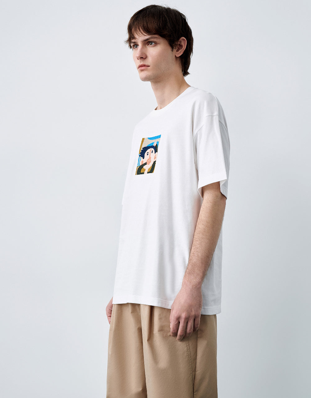 Human Face Printed Crew Neck T-Shirt