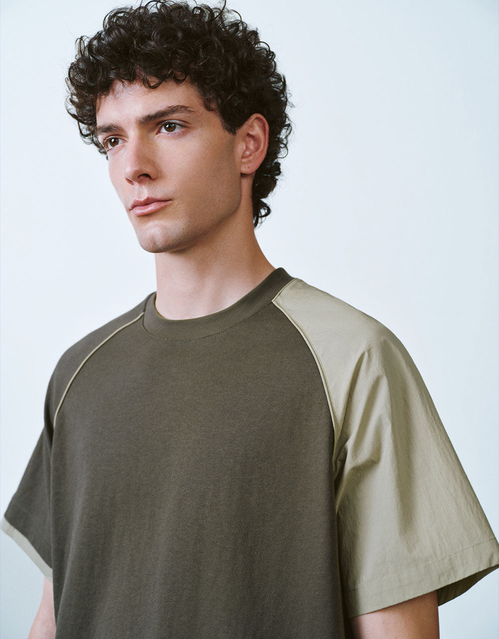 Two Toned Crew Neck Loose T-Shirt