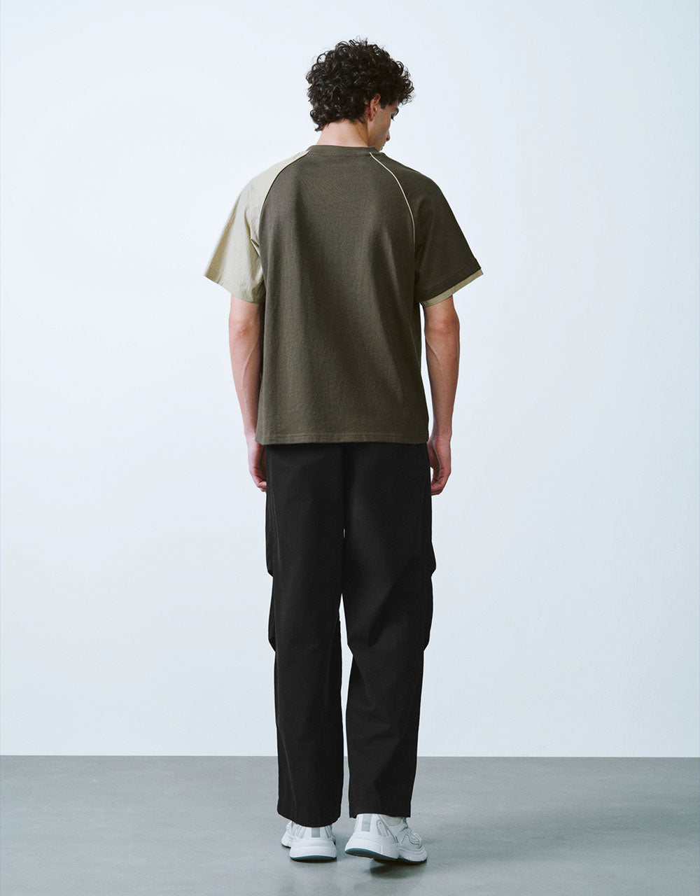 Two Toned Crew Neck Loose T-Shirt